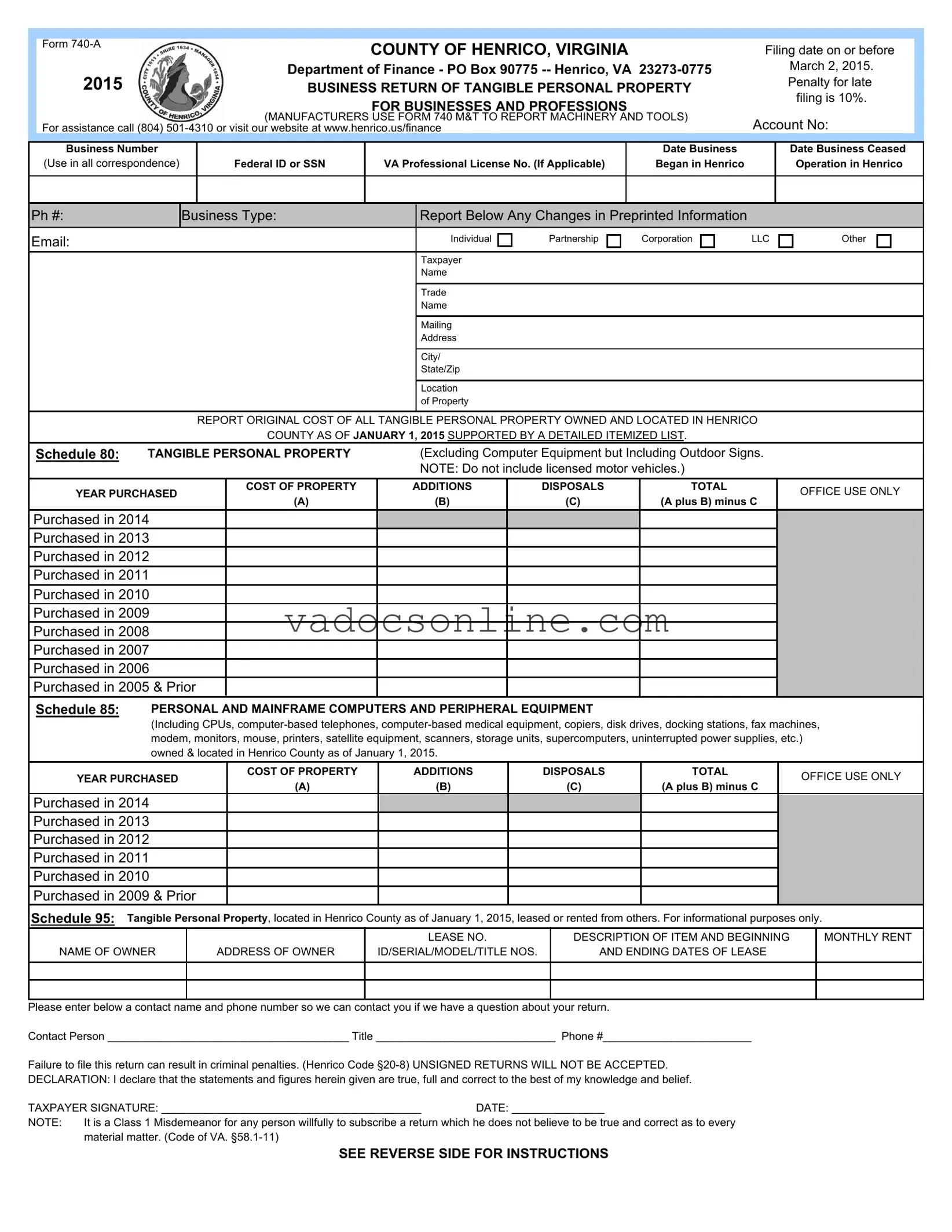 740 A Virginia PDF Form