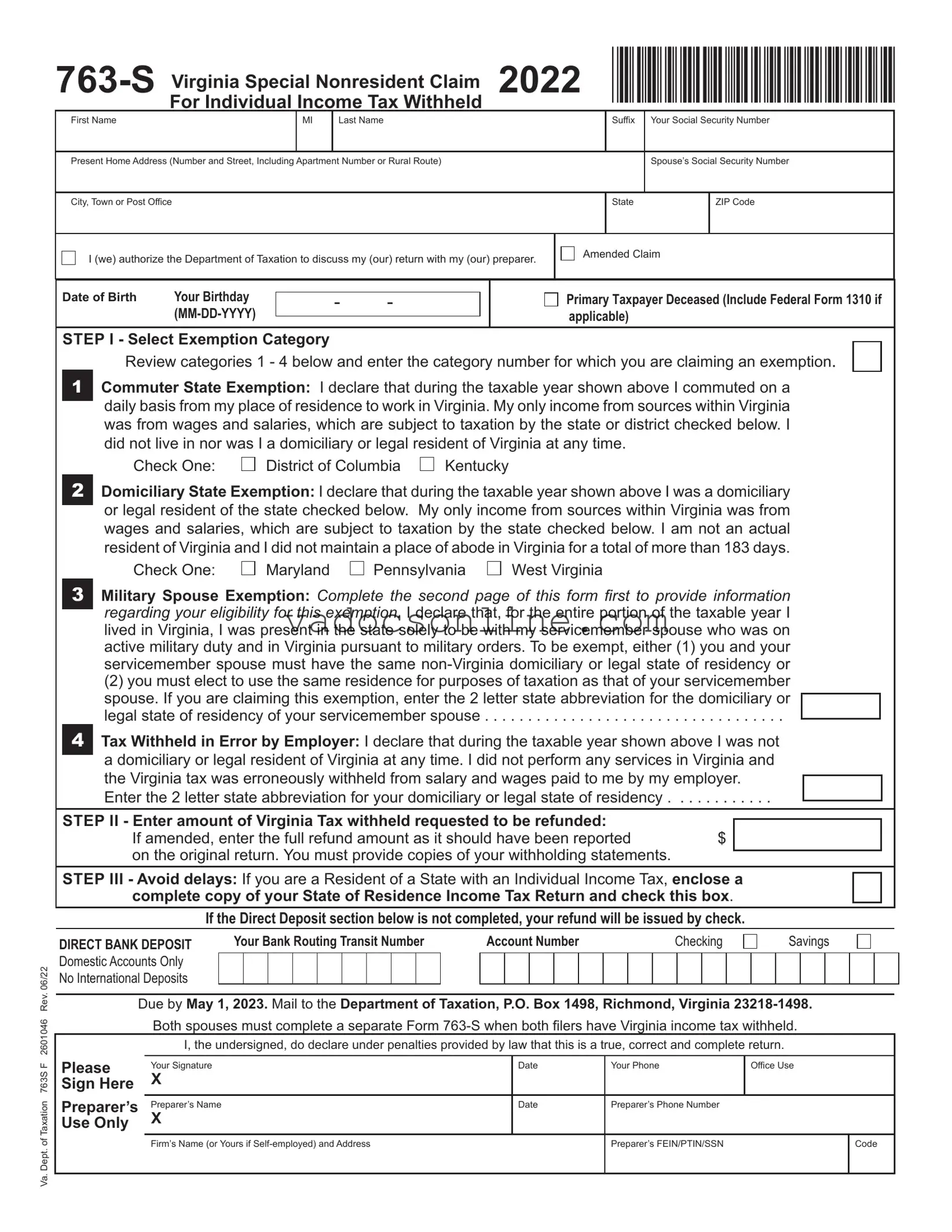 763 S Virginia PDF Form