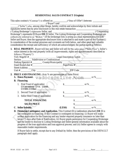 No Broker Residential Sales Virginia PDF Form