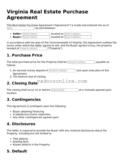 Attorney-Approved Real Estate Purchase Agreement Template for the State of Virginia