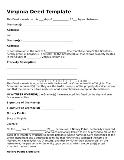 Attorney-Approved Deed Template for the State of Virginia