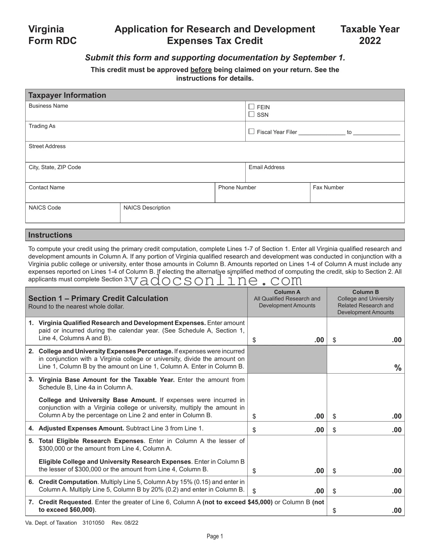 Virginia Rdc PDF Form